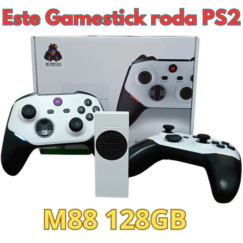 Game Stick M88 - 128G / 3D / 2 Controles sem fio